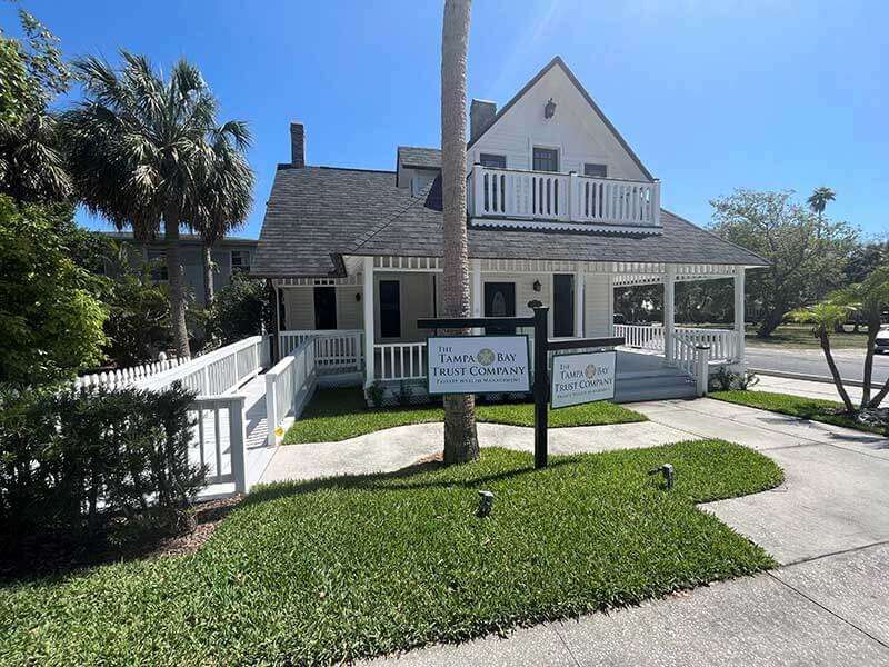 Tampa Bay Trust Company office building exterior, Naples & Marco Island, FL style setting