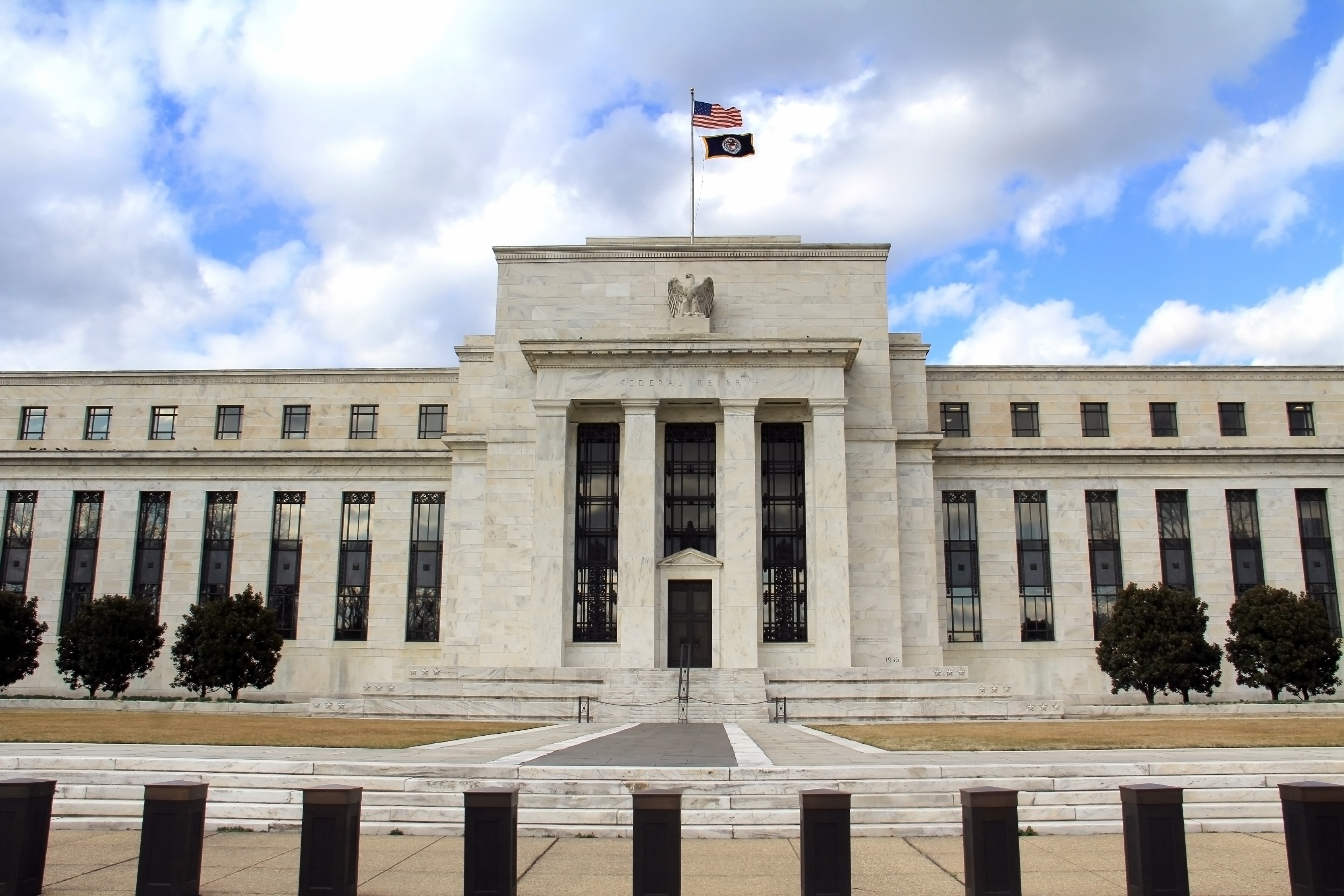 Federal Reserve headquarters in Washington D.C., U.S. central bank building overseeing monetary policy and financial stability.